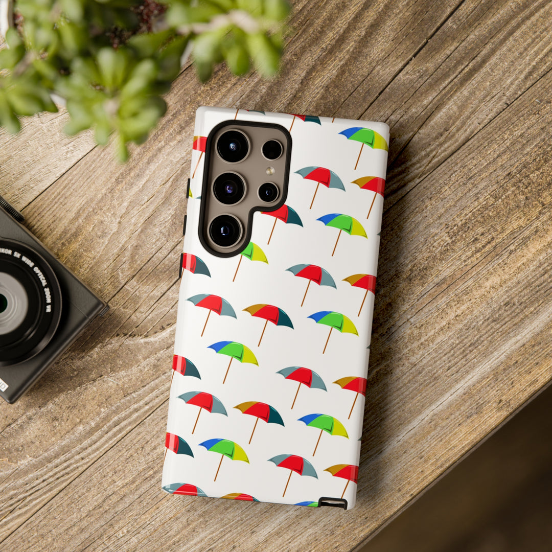 Cute Samsung Phone Case | Aesthetic Samsung Phone Case | Galaxy S23, S22, S21, S20 | Colorful Beach Parasols, Protective Phone Case - Studio40ParkLane