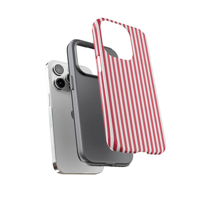 Tough Premium Winterberry Stripes Phone Case Gift for Her - For Apple iPhone 16 Pro Max 16e iPhone 15 Pro iPhone Iphone 14 Plus 13 Pro 12 SE XR - Studio40ParkLane