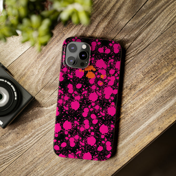 Slim Cute Phone Cases for Iphone - | iPhone 15 Case | iPhone 15 Pro Max Case, Iphone 14 Case, Iphone 14 Pro Max, Iphone 13, Pink Orange Paint Splash - Studio40ParkLane