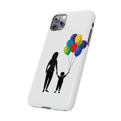 Slim Mother Child Balloons Gift for Her Cute Phone Cases for Iphone 16 Pro Max | iPhone 15 Case | iPhone 15 Pro Max Case, Iphone 14, 13, 12, 11, 10, 8, 7