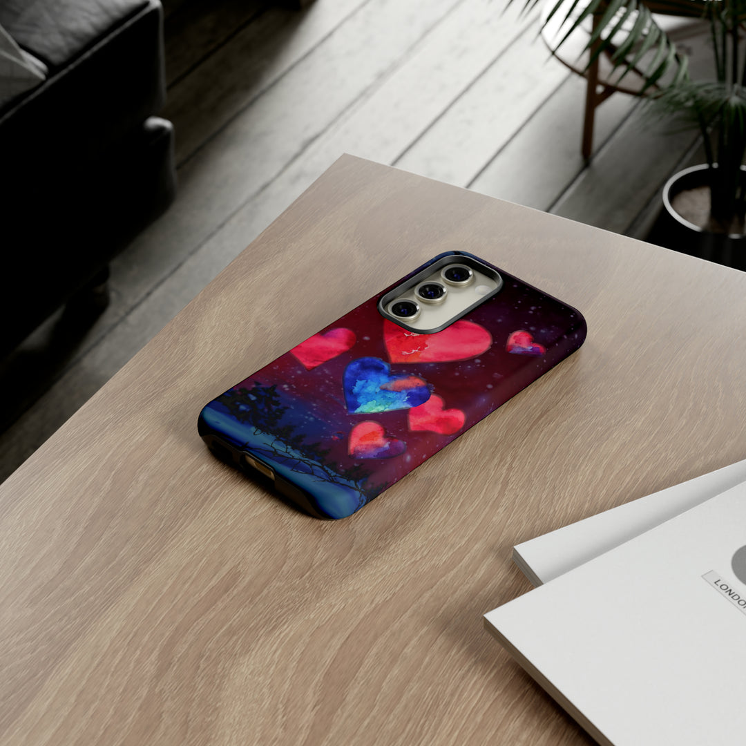 Cute Samsung Phone Case | Aesthetic Samsung Phone Case | Galaxy S23, S22, S21, S20 | Luxury case, Rising Hearts Night Phone Case - Studio40ParkLane