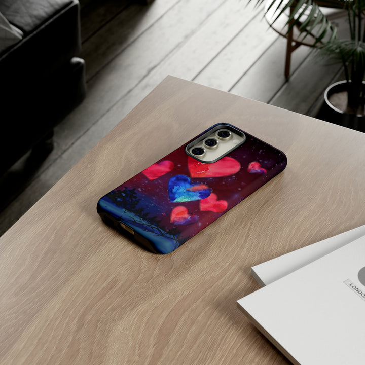 Cute Samsung Phone Case | Aesthetic Samsung Phone Case | Galaxy S23, S22, S21, S20 | Luxury case, Rising Hearts Night Phone Case - Studio40ParkLane
