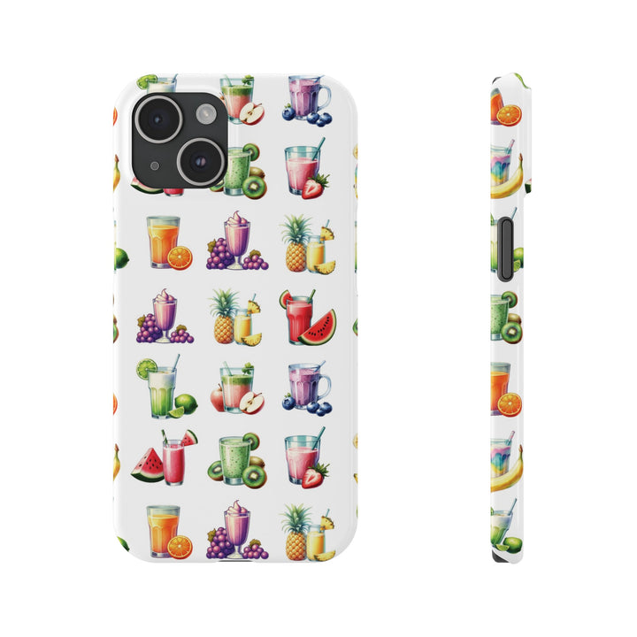 Slim Cute Phone Cases for Iphone - | iPhone 15 Case | iPhone 15 Pro Max Case, Iphone 14 Case, Iphone 14 Pro Max, Iphone 13, Tropical Summer Fruit Cocktail - Studio40ParkLane