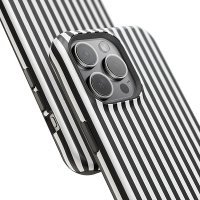 Custom Personalized Black White Striped Magsafe Phone Case for Iphone 17 - | iPhone 16 Pro Max Case | iPhone 15 Case Iphone 14 13 12 11 10 - Studio40ParkLane