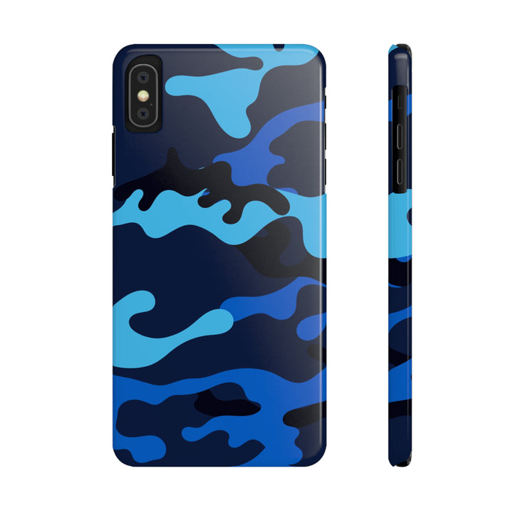 Slim Cute Phone Cases for Iphone - | iPhone 15 Case | iPhone 15 Pro Max Case, Iphone 14 Case, Iphone 14 Pro Max, Iphone 13, Blue Camouflage - Studio40ParkLane