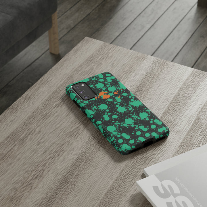 Cute Samsung Phone Case | Aesthetic Samsung Phone Case | Paint Splash Green Orange | Galaxy S23, S22, S21, S20 | Luxury Double Layer | Cool - Studio40ParkLane