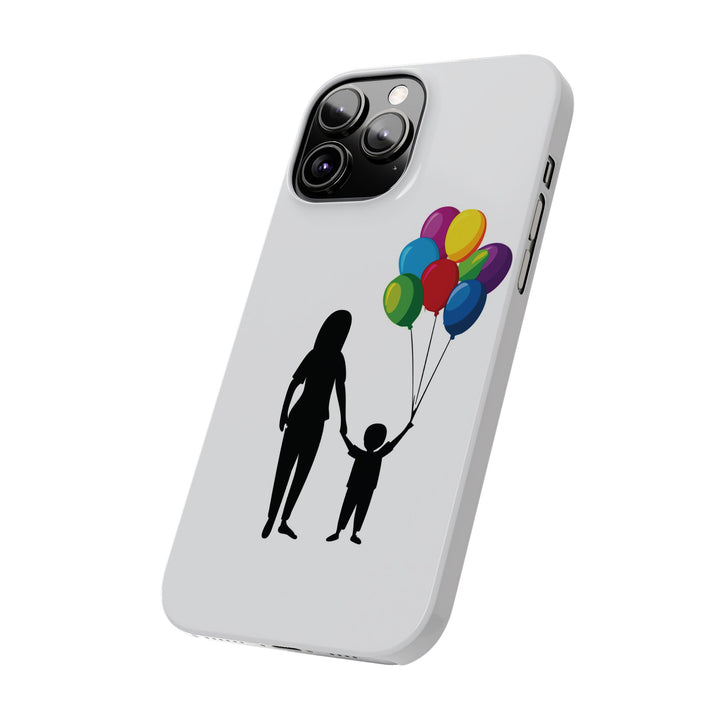 Slim Mother Child Balloons Gift for Her Cute Phone Cases for Iphone 16 Pro Max | iPhone 15 Case | iPhone 15 Pro Max Case, Iphone 14, 13, 12, 11, 10, 8, 7 - Studio40ParkLane