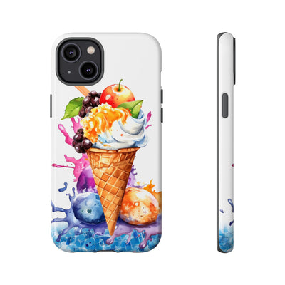 Impact Resistant, Summer Ice Cream Cone, Cute Phone Cases for Samsung S24, S23, S22, S21, IPhone 15 pro Iphone 14 pro Iphone 13 IPhone 12 Iphone 11