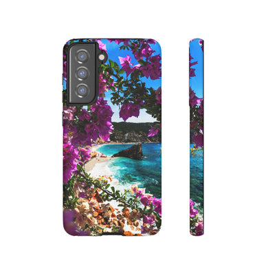 Impact Resistant, Bougainvillea Seaview, Cute Phone Cases for Samsung S24, S23, S22, S21, IPhone 15 pro Iphone 14 pro Iphone 13 IPhone 12 Iphone 11