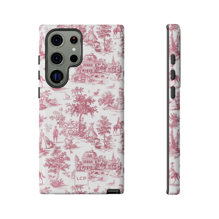 Personalized Custom French Toile Tough Cute Phone Case For Apple iPhone 18, 17, 16, 15 14, Pro Max, Samsung Galaxy S26, S25, S24 Plus Ultra
