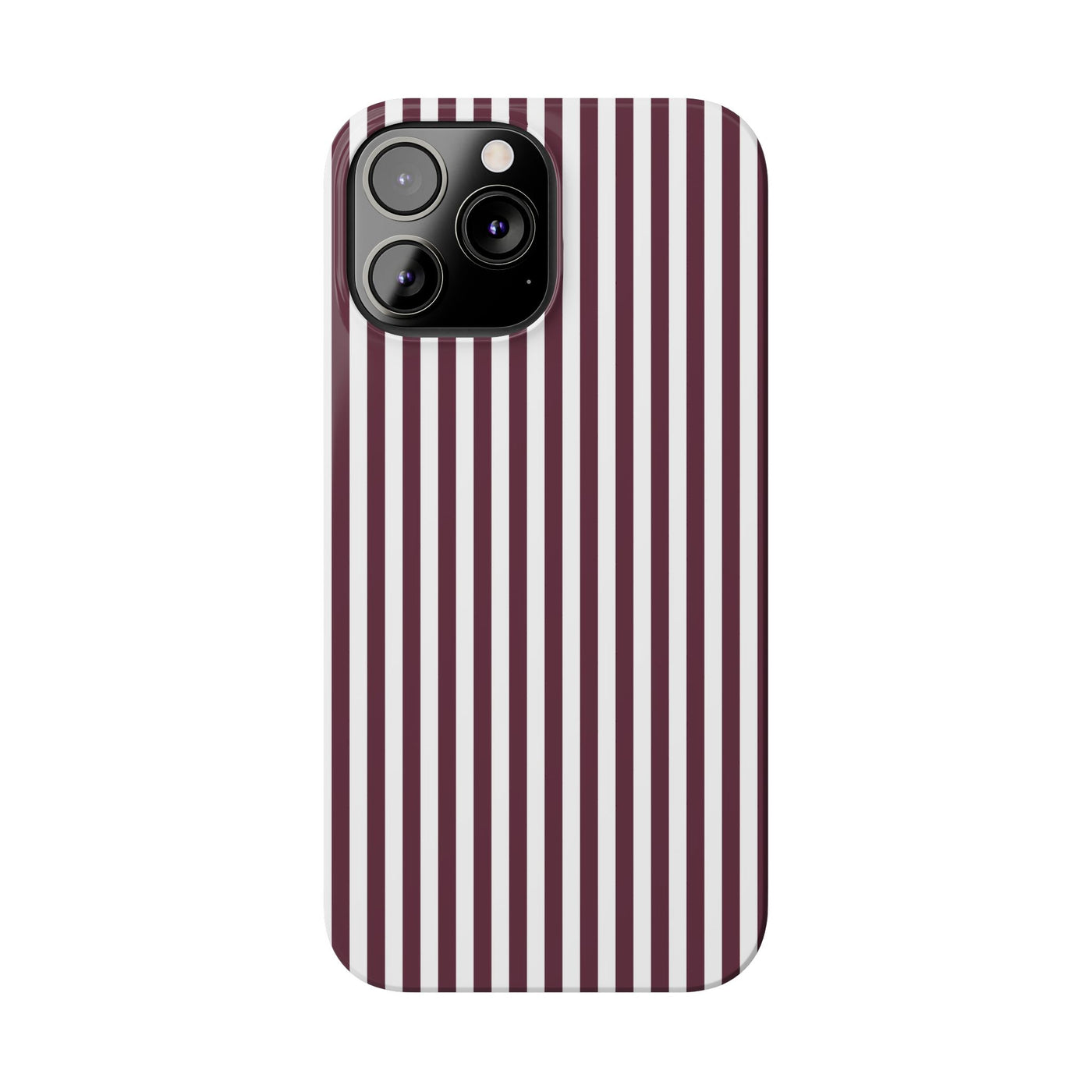 Slim Burgundy Wine Striped Cute Phone Case for Iphone 16 - | iPhone 15 Pro Max Case | iPhone 14 Case Iphone 13 12 11 10 9 8 7 Gift for Her - Studio40ParkLane