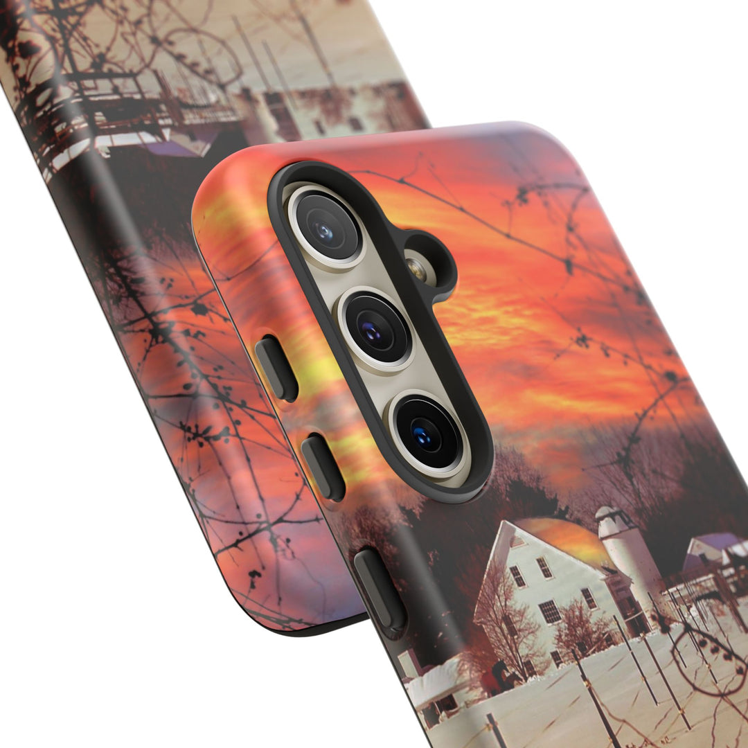Impact Resistant, Winter Sunset Cute Phone Cases for Samsung S24, S23, S22, S21, IPhone 15 pro Iphone 14 pro Iphone 13 IPhone 12 Iphone 11 - Studio40ParkLane