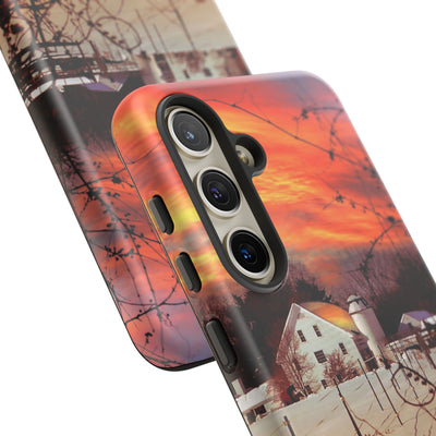 Impact Resistant, Winter Sunset Cute Phone Cases for Samsung S24, S23, S22, S21, IPhone 15 pro Iphone 14 pro Iphone 13 IPhone 12 Iphone 11