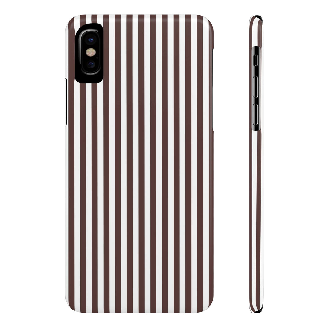 Slim Carriage Brown Striped Cute Phone Case for Iphone 16 - | iPhone 15 Pro Max Case | iPhone 14 Case Iphone 13 12 11 10 9 8 7 Gift for Her - Studio40ParkLane