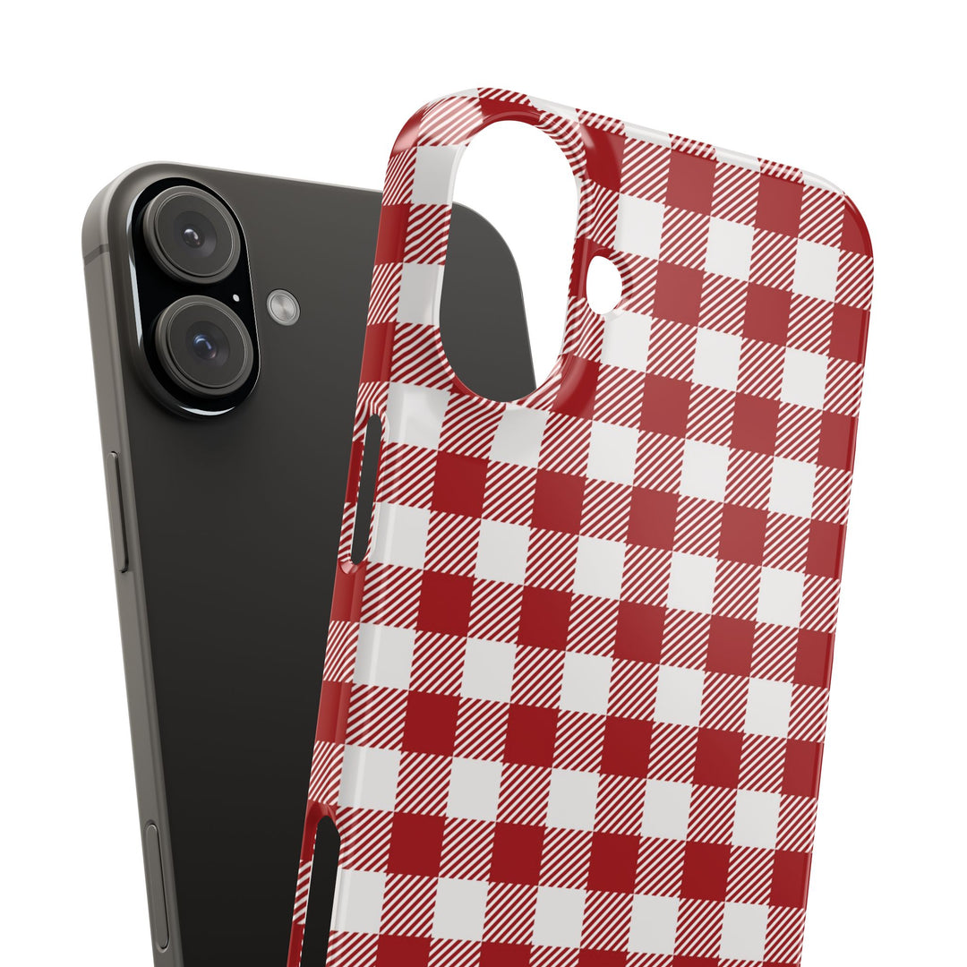 Slim Red Gingham Gift for Her Cute Phone Cases for Iphone 16 Pro Max | iPhone 15 Case | iPhone 15 Pro Max Case, Iphone 14, 13, 12, 11, 10, 8, 7 - Studio40ParkLane
