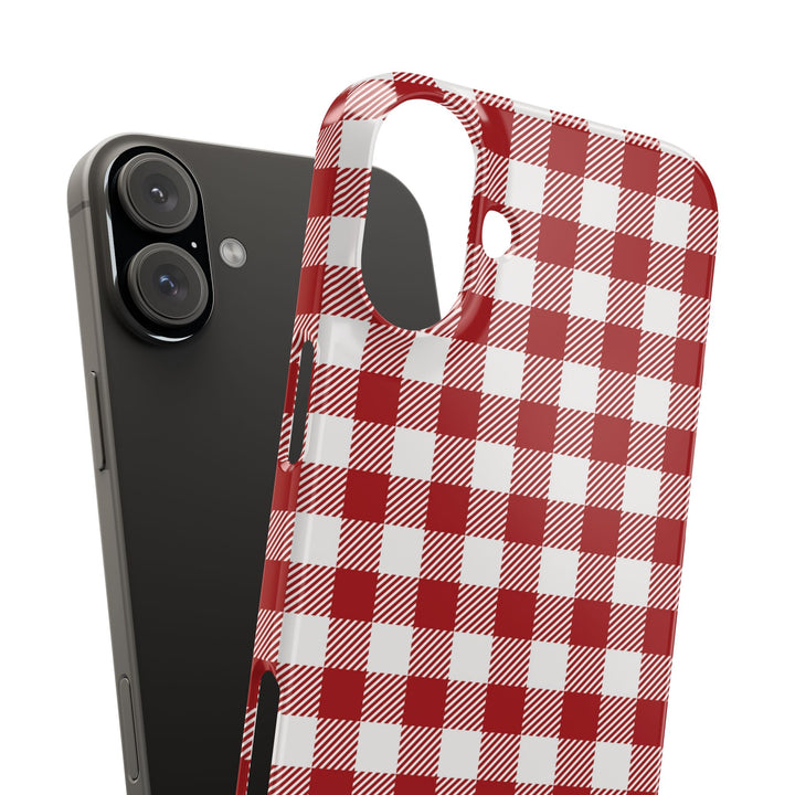 Slim Red Gingham Gift for Her Cute Phone Cases for Iphone 16 Pro Max | iPhone 15 Case | iPhone 15 Pro Max Case, Iphone 14, 13, 12, 11, 10, 8, 7 - Studio40ParkLane