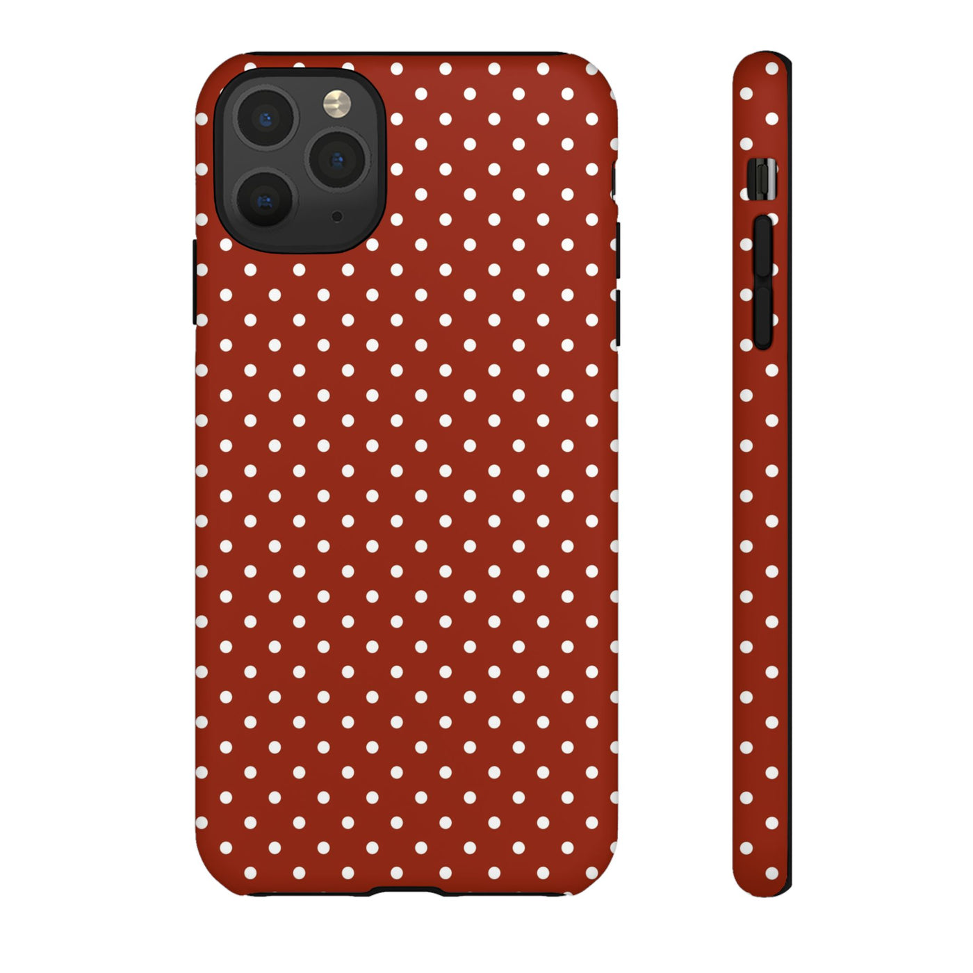 Aesthetic Tough Clay Red Polka Dots Premium Phone Case - For iPhone 17 Pro Max iPhone 16 Pro iPhone 15 Iphone 14 Plus 13 Pro 12 11 10 XR XS - Studio40ParkLane