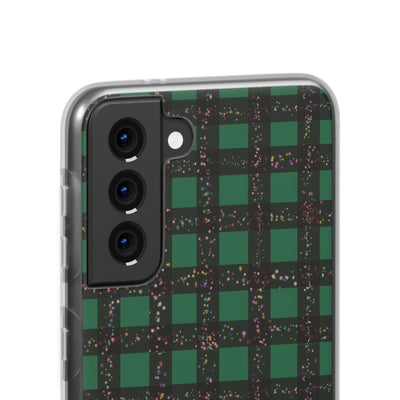 Cute Flexi Samsung Phone Cases, Green Plaid Galaxy S23 Phone Case, Samsung S22 Case, Samsung S21 Case, S20 Plus