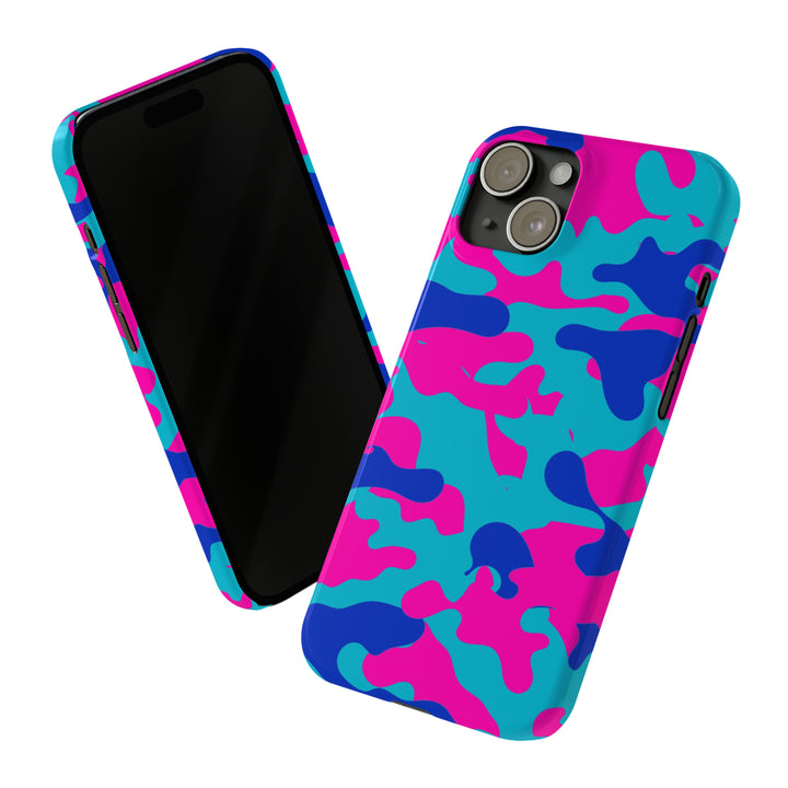 Slim Cute Phone Cases for Iphone - | iPhone 15 Case | iPhone 15 Pro Max Case, Iphone 14 Case, Iphone 14 Pro Max, Iphone 13, Blue Pink Camouflage - Studio40ParkLane