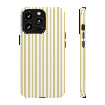 Tough Premium Soft Yellow Stripes Phone Case Gift for Her - For Apple iPhone 16 Pro Max 16e iPhone 15 Pro iPhone Iphone 14 Plus 13 Pro 12 SE XR - Studio40ParkLane