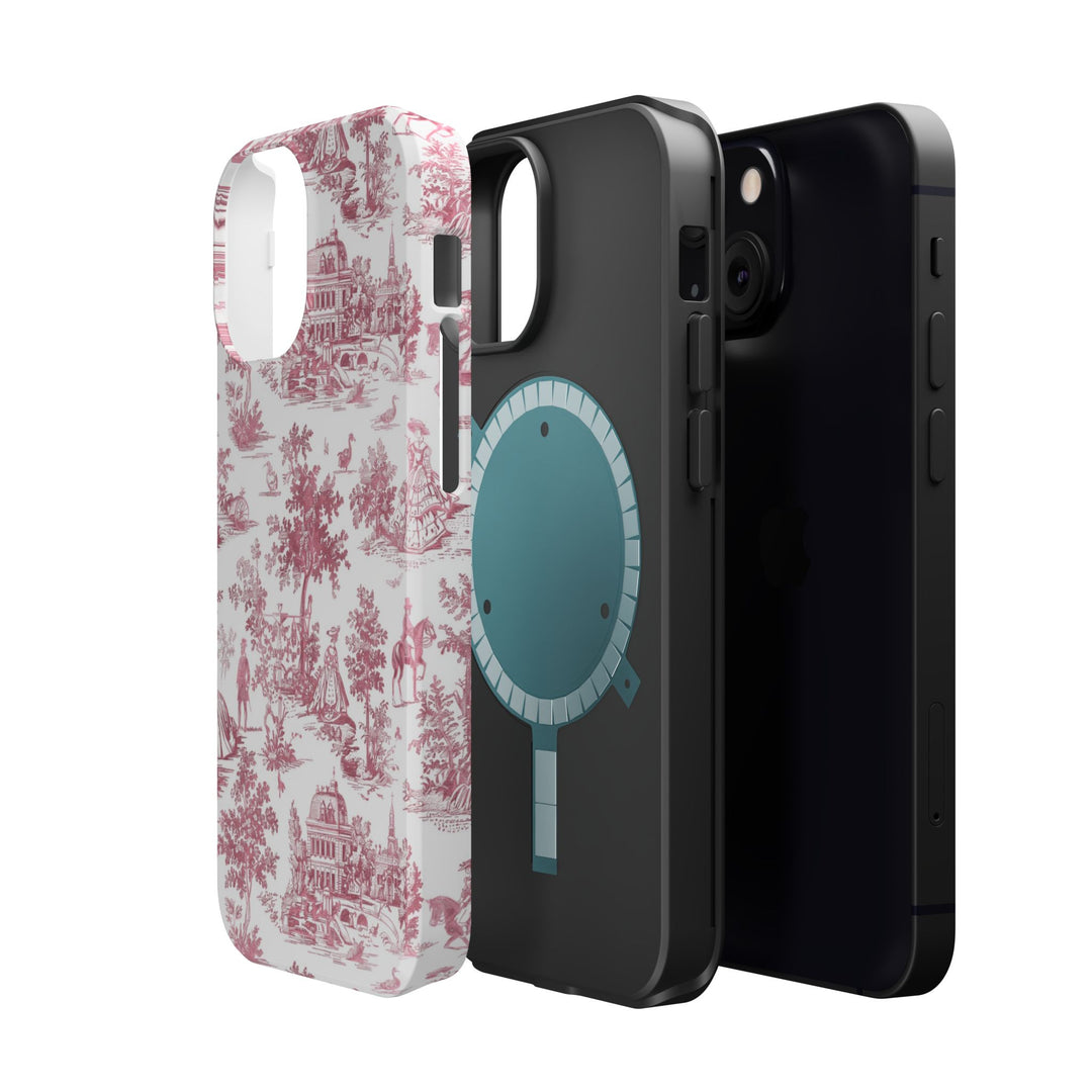 French Pink Toile Magsafe Cute Phone Case for Iphone Gift for Her, iPhone 16 Case | iPhone 15 Pro Max Case, Iphone 14, Iphone 14 Pro Max, Iphone 13, Iphone 12 - Studio40ParkLane