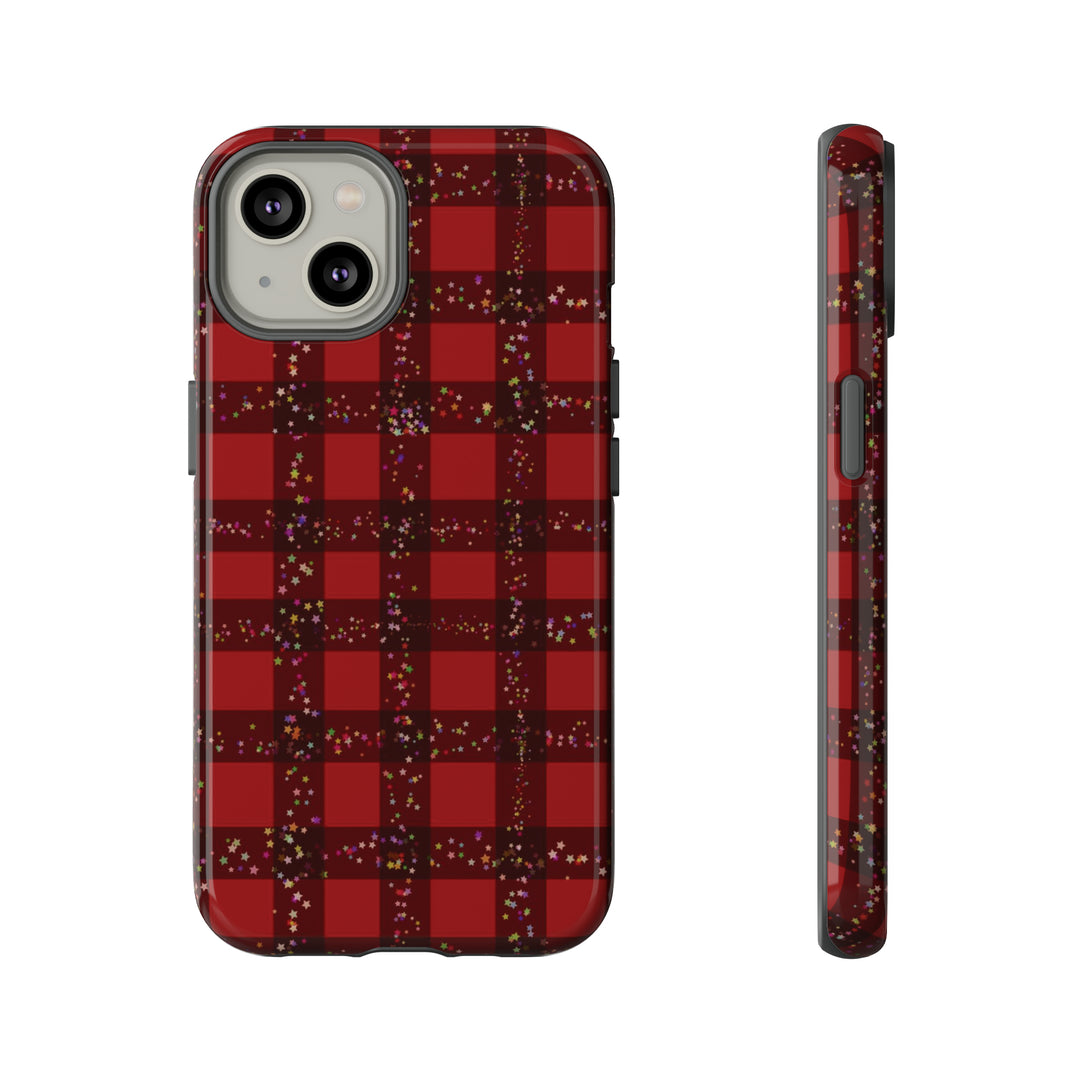 Cute IPhone Case | iPhone 15 Case | iPhone 15 Pro Max Case, Iphone 14 Case, Iphone 14 Pro Max Case IPhone Case for Art Lovers, Red Festive Plaid - Studio40ParkLane