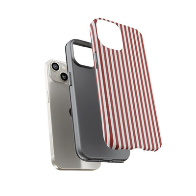 Tough Premium Red Stripes Phone Case Gift for Her - For Apple iPhone 16 Pro Max 16e iPhone 15 Pro iPhone Iphone 14 Plus 13 Pro 12 SE XR - Studio40ParkLane