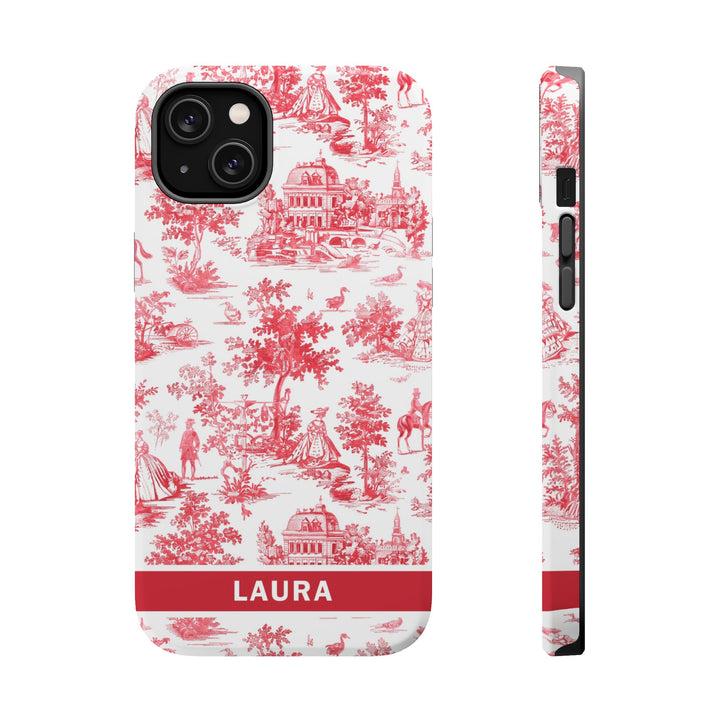 Magsafe French Toile Personalized Initial Custom Gift for Her Cute Phone Cases for Iphone 16 Pro Max | iPhone 15 Case | iPhone 15 Pro Max Case, Iphone 14, 13, 12, 11, 10, 8, 7 - Studio40ParkLane