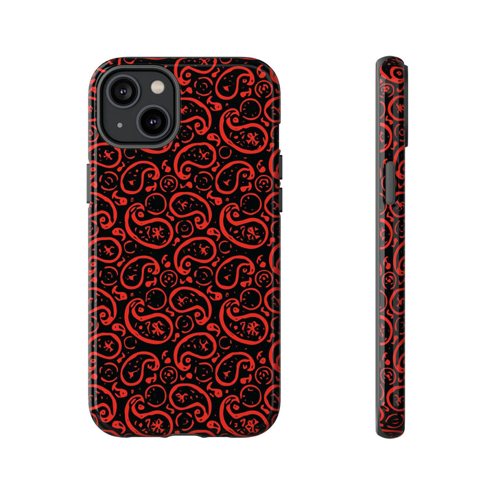 Cute IPhone Case | iPhone 15 Case | iPhone 15 Pro Max Case, Iphone 14 Case, Iphone 14 Pro Max Case IPhone Case for Art Lovers, Paisley Red - Studio40ParkLane