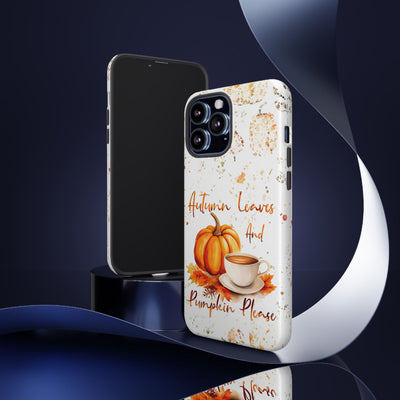 Impact Resistant, Fall Leaves Pumpkin Pie, Cute Phone Cases for Samsung S24, S23, S22, S21, IPhone 15 pro Iphone 14 pro Iphone 13 IPhone 12 Iphone 11