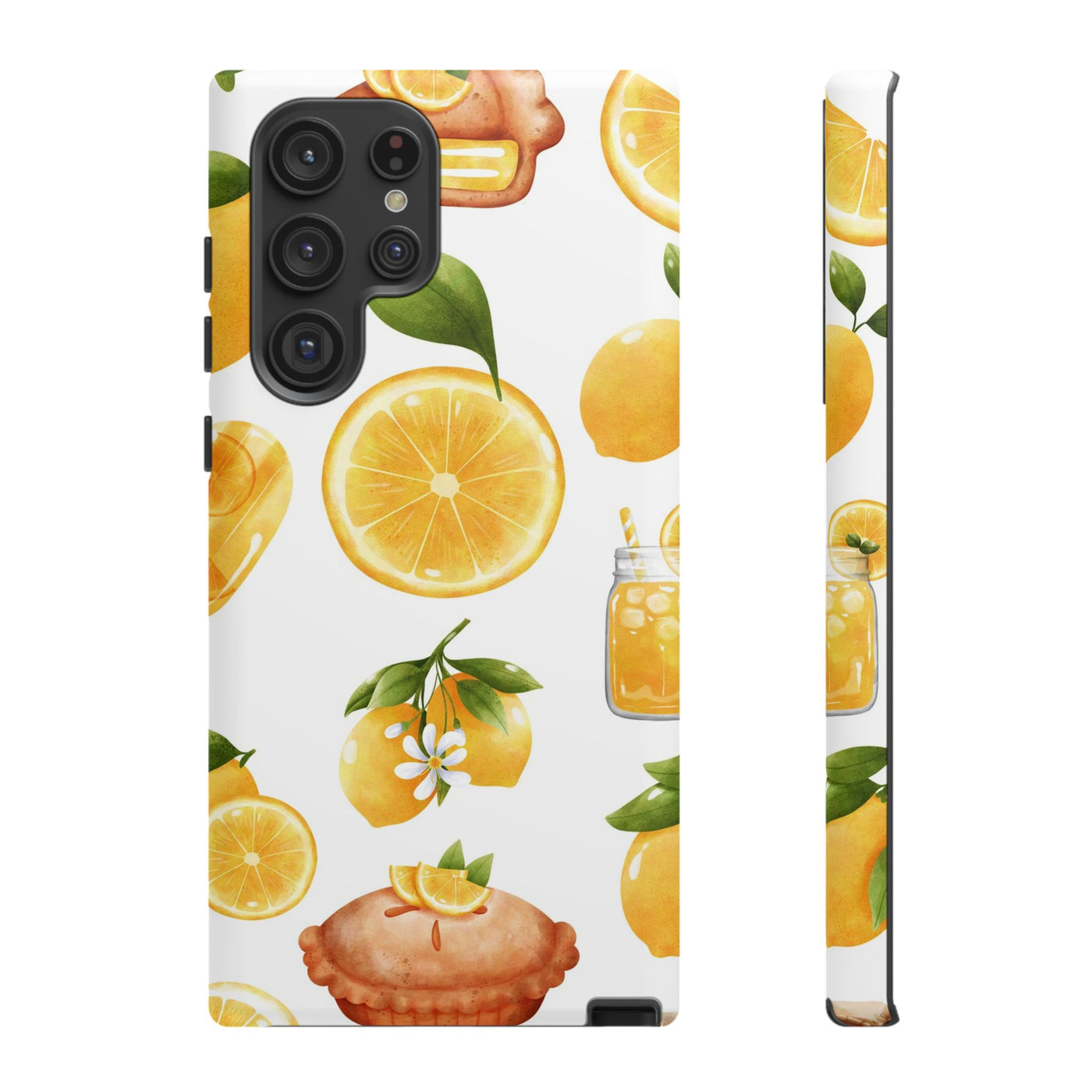 Impact Resistant, Lemon Fruit Pie, Cute Phone Cases for Samsung S24, S23, S22, S21, IPhone 15 pro Iphone 14 pro Iphone 13 IPhone 12 Iphone 11