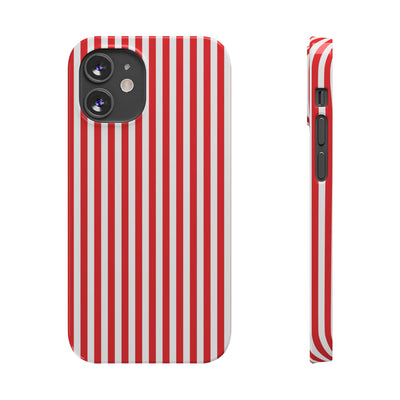 Slim Full Red Striped Cute Phone Case for Iphone 16 - | iPhone 15 Pro Max Case | iPhone 14 Case Iphone 13 12 11 10 9 8 7 XS X Gift for Her - Studio40ParkLane
