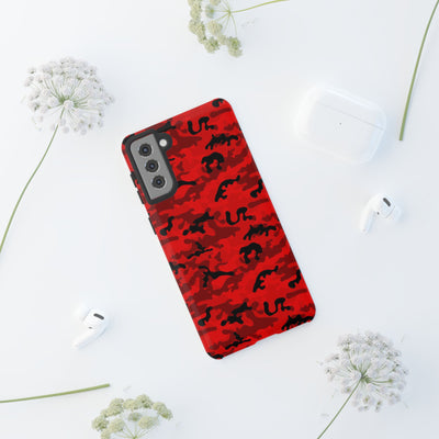 Impact Resistant, Red Camo Camouflage, Cute Phone Cases for Samsung S24, S23, S22, S21, IPhone 15 pro Iphone 14 pro Iphone 13 IPhone 12 Iphone 11