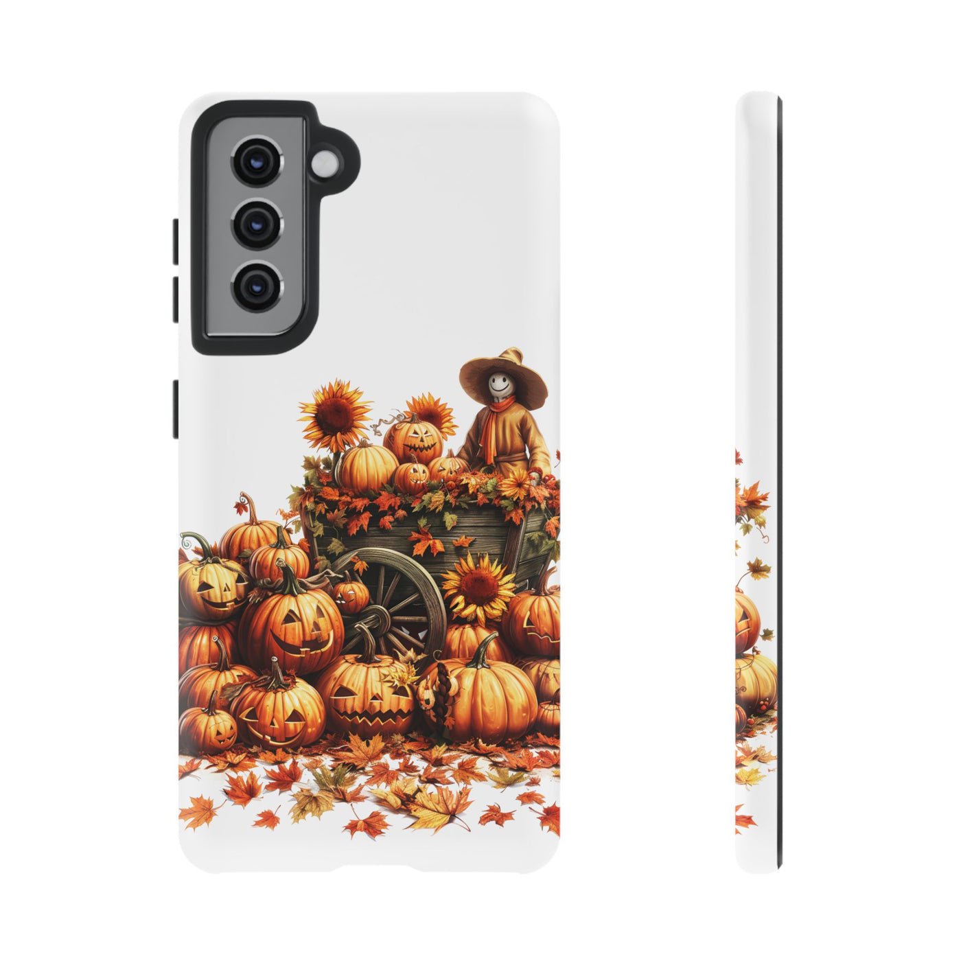 Impact Resistant, Fall Leaves Scarecrow, Cute Phone Cases for Samsung S24, S23, S22, S21, IPhone 15 pro Iphone 14 pro Iphone 13 IPhone 12 Iphone 11