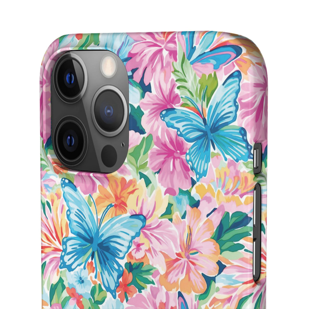 Sleek Snap Butterflies Flowers Cute Phone Case for iPhone 16 15 14 13 12 11 X Xs Max Xr Pro Plus Samsung Galaxy S24 S23 S22 S21 S20 Ultra
