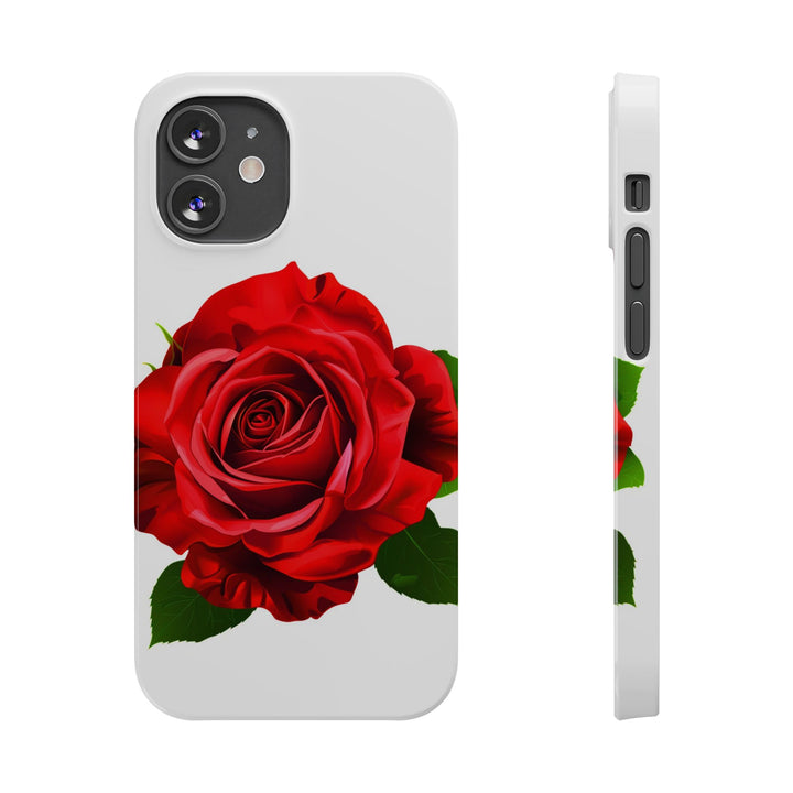 Slim Red Rose Flowers Gift for Her Cute Phone Cases for Iphone 16 Pro Max | iPhone 15 Case | iPhone 15 Pro Max Case, Iphone 14, Iphone 14 Pro Max, Iphone 13 12 11 8 7 - Studio40ParkLane