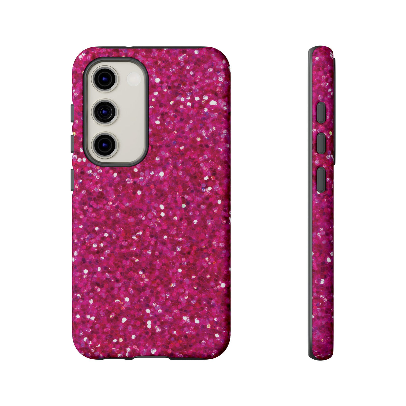 Faux Muted Pink Play on Glitter Effect Cute Phone Case, for IPhone 16 pro Max | Iphone 15, Iphone 14, IPhone 13 Case, 11 8 7, Samsung Galaxy S24, S23, S22, S21, 2 Layer Protection