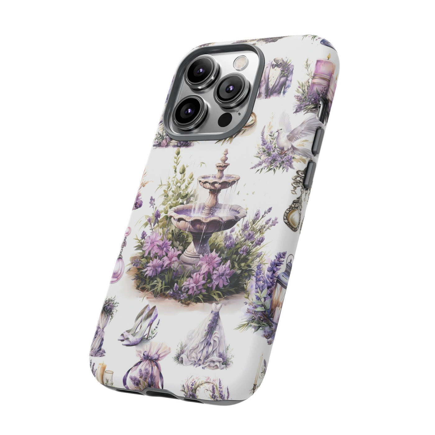 Impact Resistant, Lavender Wedding, Cute Phone Cases for Samsung S24, S23, S22, S21, IPhone 15 pro Iphone 14 pro Iphone 13 IPhone 12 Iphone 11