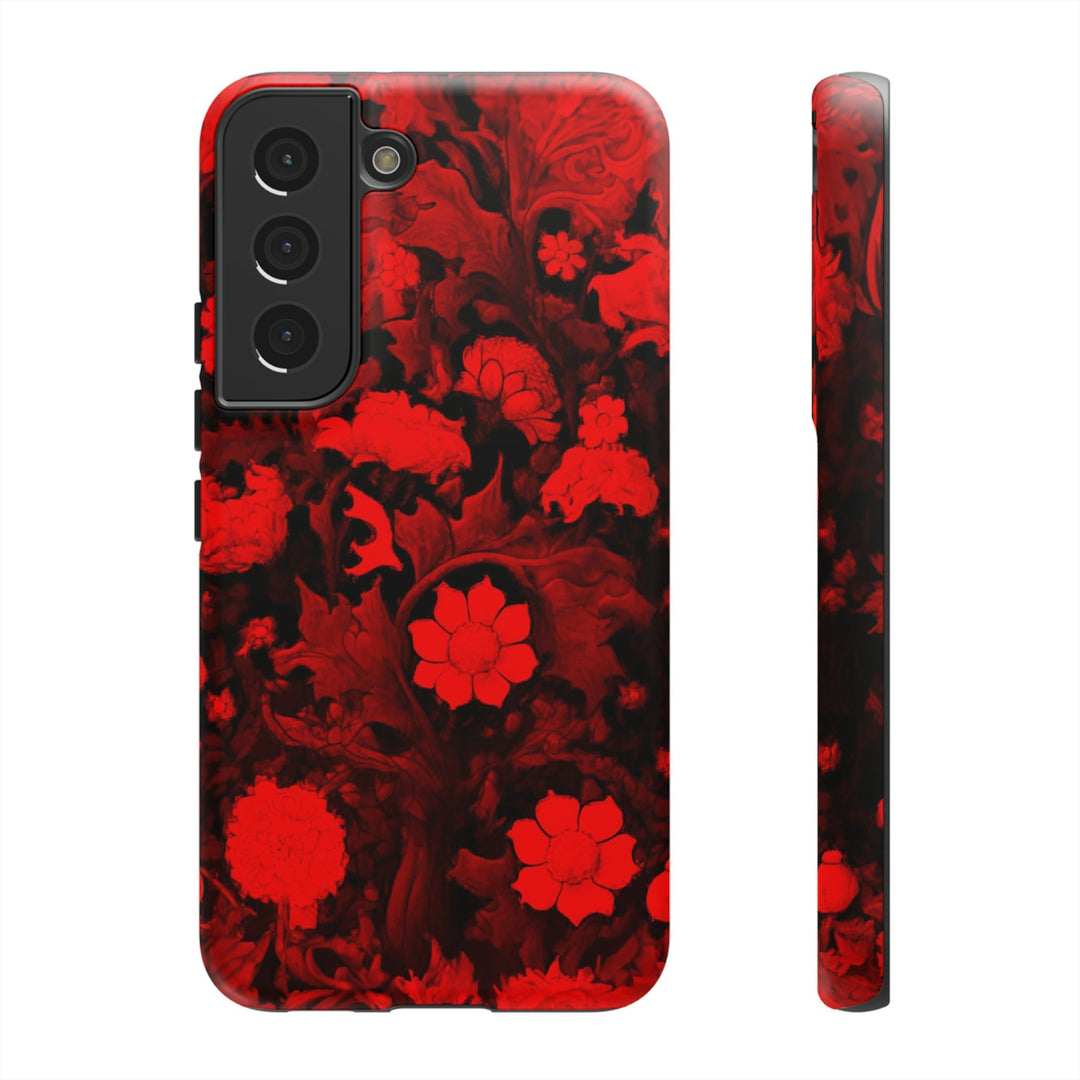 Cute Samsung Phone Case | Aesthetic Samsung Phone Case | Galaxy S23, S22, S21, S20 | Red Flowers, Protective Phone Case - Studio40ParkLane