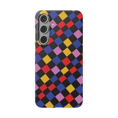 Colorful Checkerboard Cute Phone Case - Sleek Snap - for iPhone 16 15 14 13 12 11 Max Pro Plus Samsung Galaxy S24 S23 S22 S21 S20 Plus Ultra - Studio40ParkLane