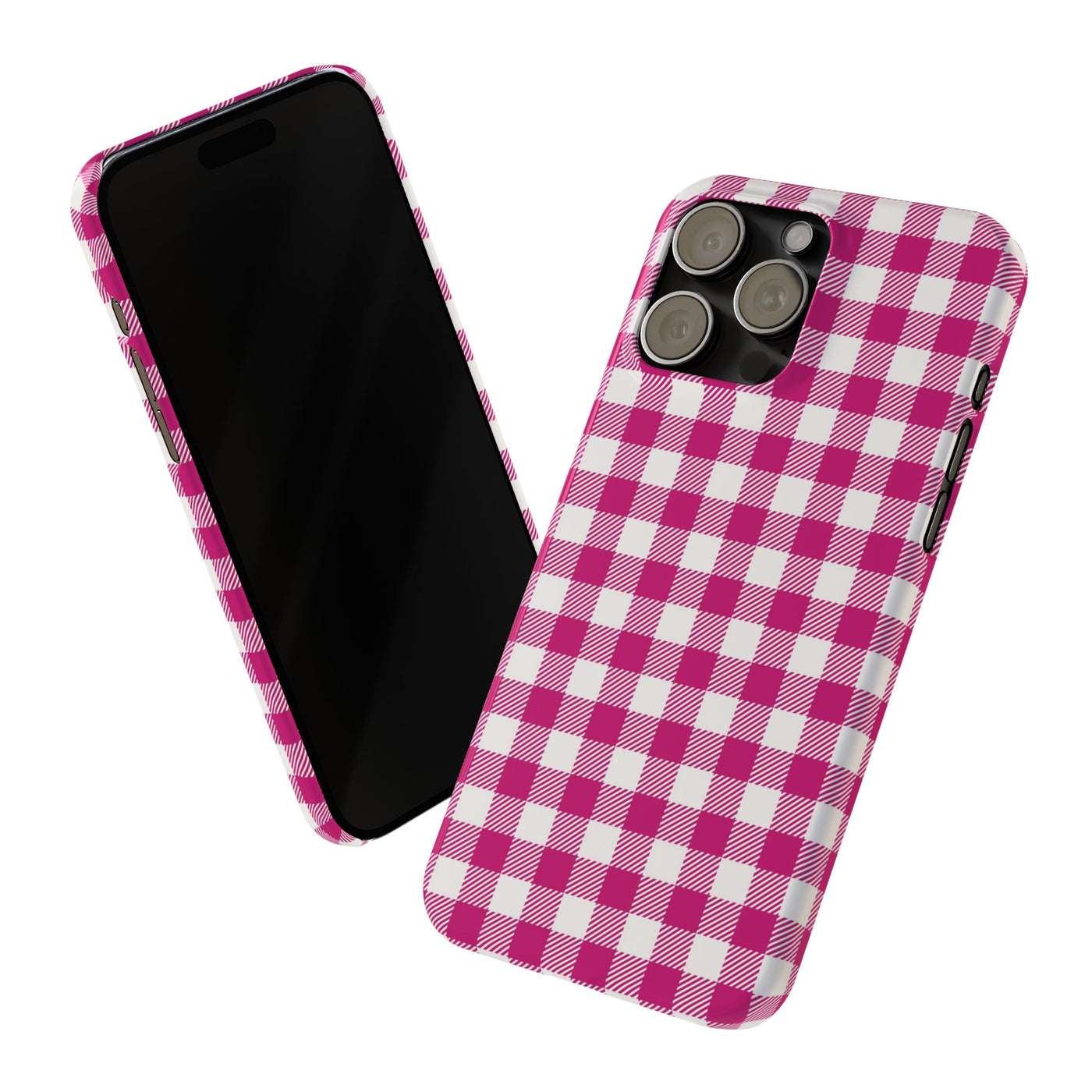 Slim Pink Gingham Gift for Her Cute Phone Cases for Iphone 16 Pro Max | iPhone 15 Case | iPhone 15 Pro Max Case, Iphone 14, 13, 12, 11, 10, 8, 7