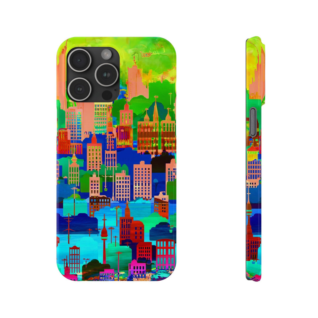 Slim Cute Phone Cases for Iphone - | iPhone 15 Case | iPhone 15 Pro Max Case, Iphone 14 Case, Iphone 14 Pro Max, Iphone 13, Summer City Skyline - Studio40ParkLane
