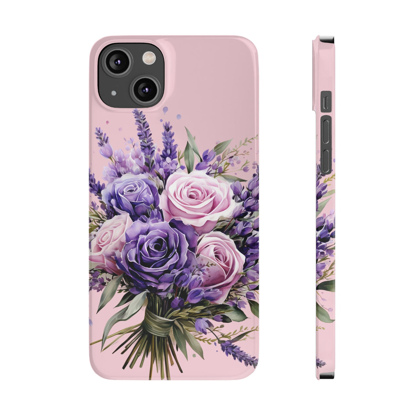 Slim Lavender Bouquet Flowers Cute Phone Cases for Iphone 16 Pro Max | iPhone 15 Case | iPhone 15 Pro Max Case, Iphone 14, Iphone 14 Pro Max, Iphone 13 12 11 8 7