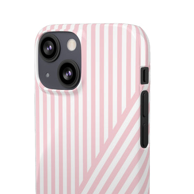 Aesthetic Sweet Pink Stripes Cute Phone Case Sleek Snap - For iPhone 17 Pro Max iPhone 16 Pro iPhone 15 Iphone 14 Plus 13 Pro 12 11 10 Gift