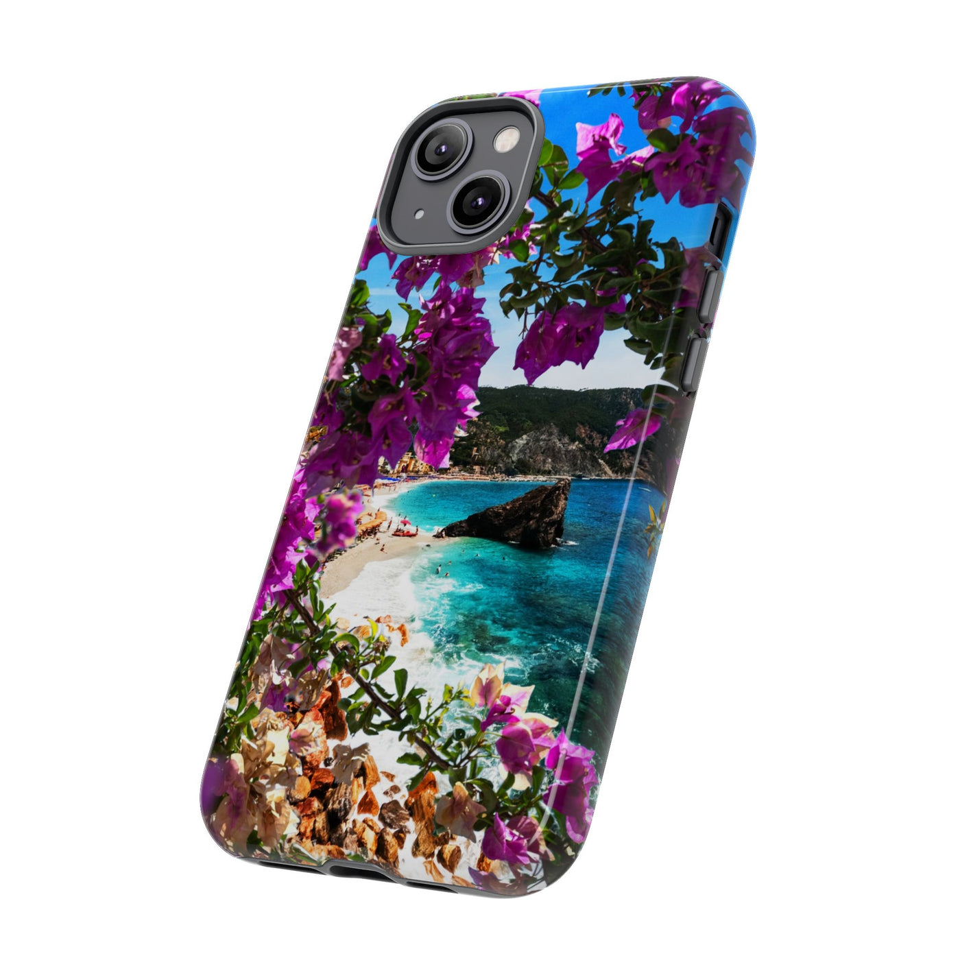 Impact Resistant, Bougainvillea Seaview, Cute Phone Cases for Samsung S24, S23, S22, S21, IPhone 15 pro Iphone 14 pro Iphone 13 IPhone 12 Iphone 11