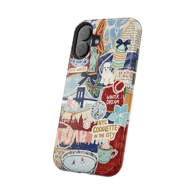 New York Winter Coquette Collage Tough Magsafe Cute Phone Cases for Iphone | iPhone 17 Pro Max Case, Iphone 16, Iphone 15 14 13 12 11 10 9