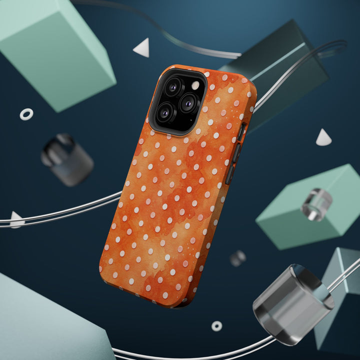 Aesthetic Tough Magsafe Orange Polka Dots Phone Case - For iPhone 17 Pro Max iPhone 16 Pro iPhone 15 Iphone 14 Plus 13 Pro 12 11 10 XR - Studio40ParkLane