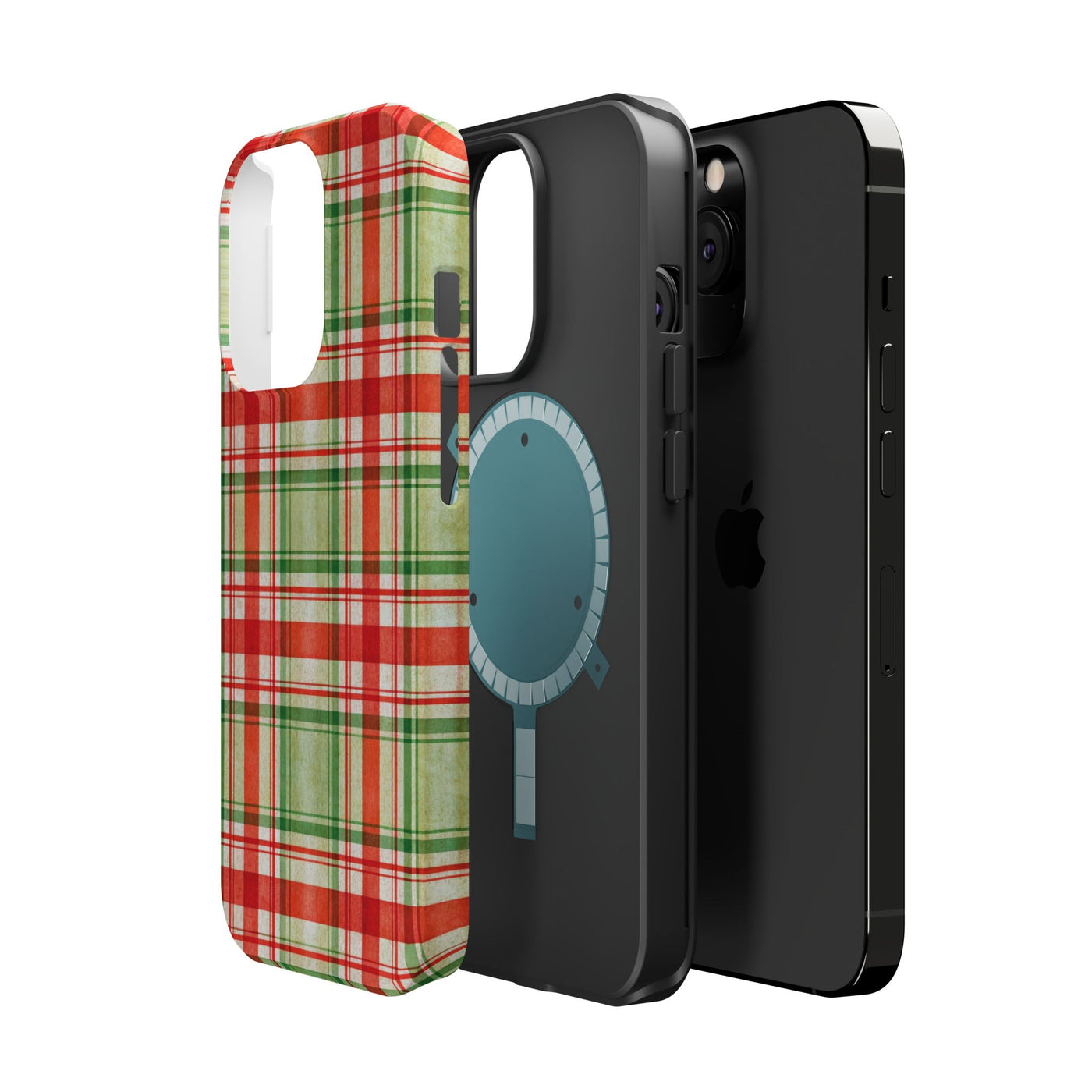 Aesthetic Tough Magsafe Red Green Checkered Phone Case - For iPhone 17 Pro Max iPhone 16 Pro iPhone 15 Iphone 14 Plus 13 Pro 12 11 10 - Studio40ParkLane