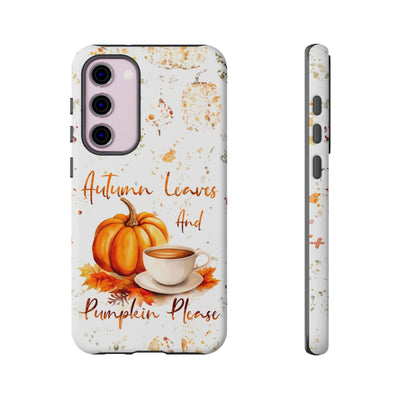 Impact Resistant, Fall Leaves Pumpkin Pie, Cute Phone Cases for Samsung S24, S23, S22, S21, IPhone 15 pro Iphone 14 pro Iphone 13 IPhone 12 Iphone 11