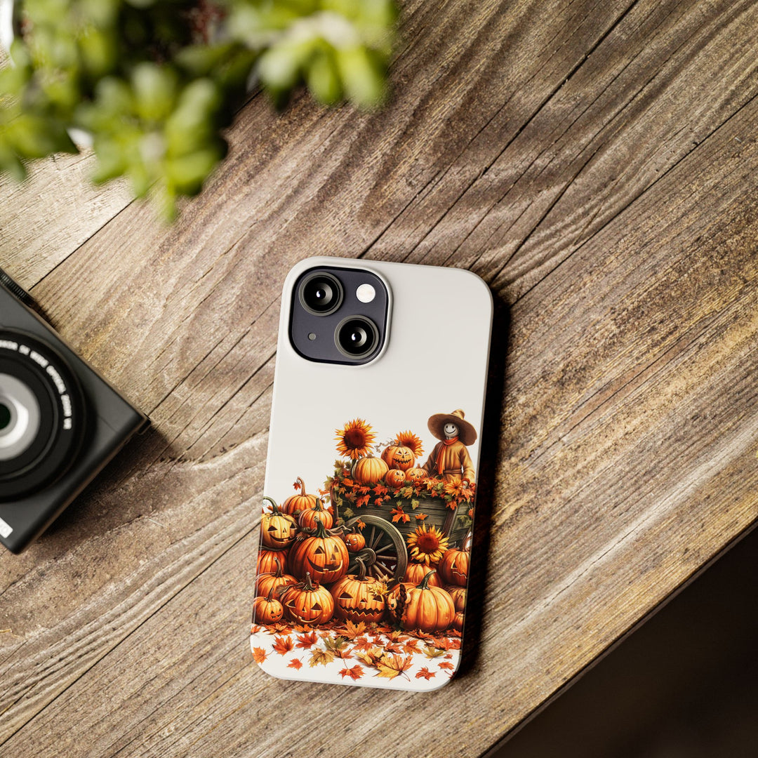 Slim Fall Leaves Scarecrow Slim Cute Phone Cases for Iphone | iPhone 15 Case | iPhone 15 Pro Max Case, Iphone 14, Iphone 14 Pro Max, Iphone 13 - Studio40ParkLane